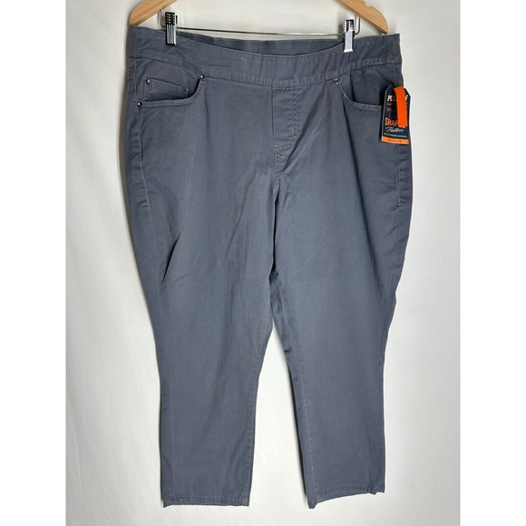 NWT Jag Womens Pull On Pants Size 14W Gray Streak Maya Slim Smooth Tummy - Picture 5 of 8